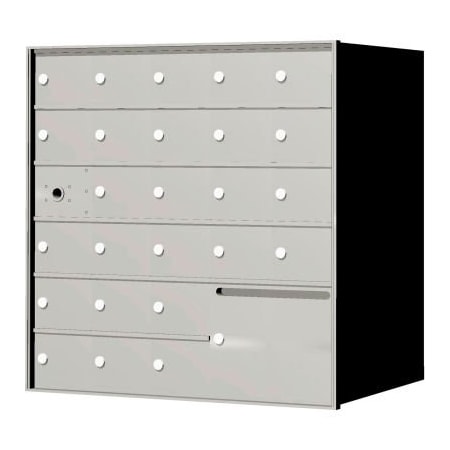 Florence Mfg Co Florence 4B+ Horizontal Mailbox, 33-3/8" H, 25 Mailboxes, 1 Outgoing, Front Load, USPS 140065OUA